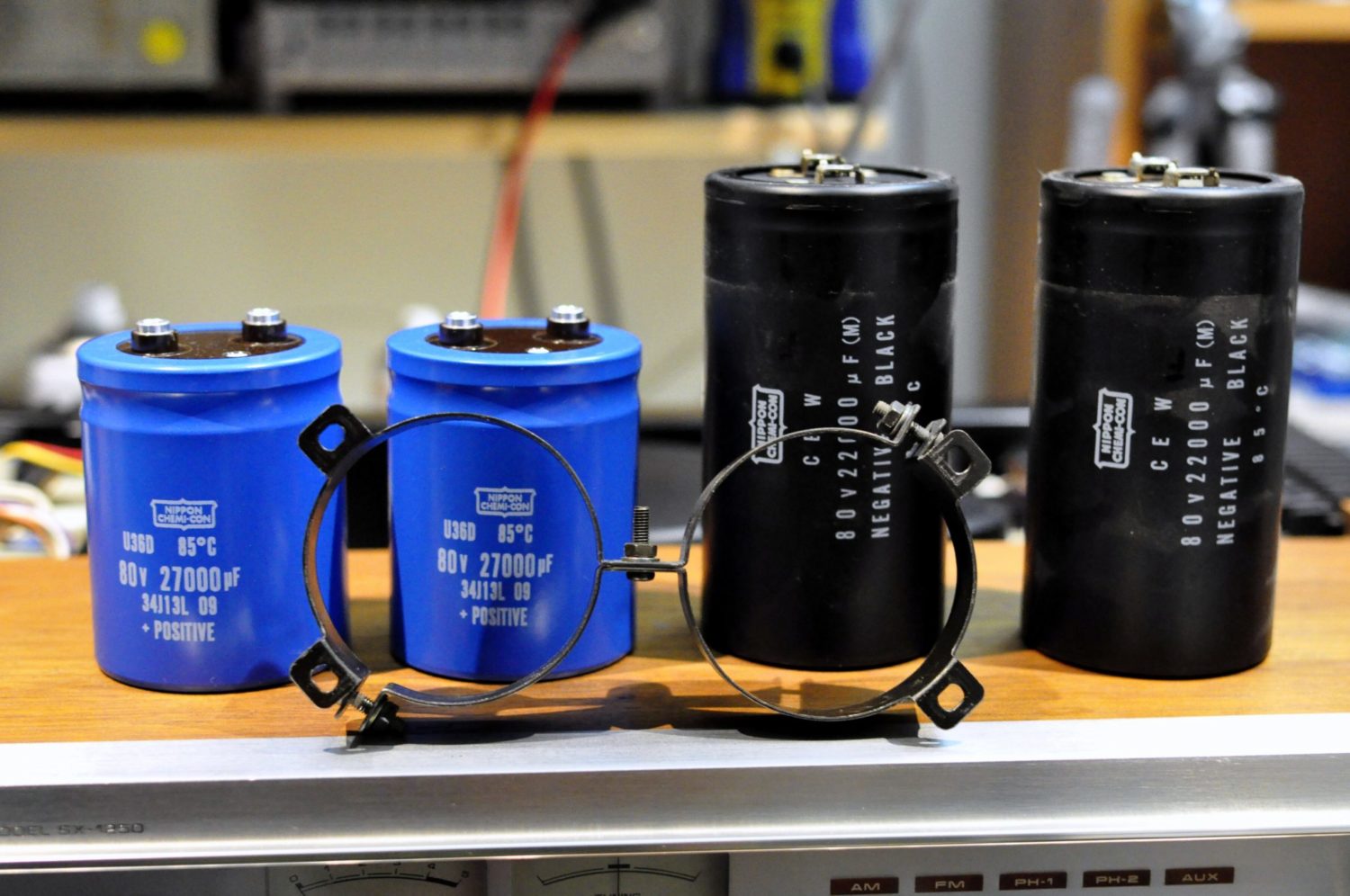 PIONEER SX-1250-----FILTER CAPACITORS-----NEW SET OF FOUR-----PERFECT FIT 