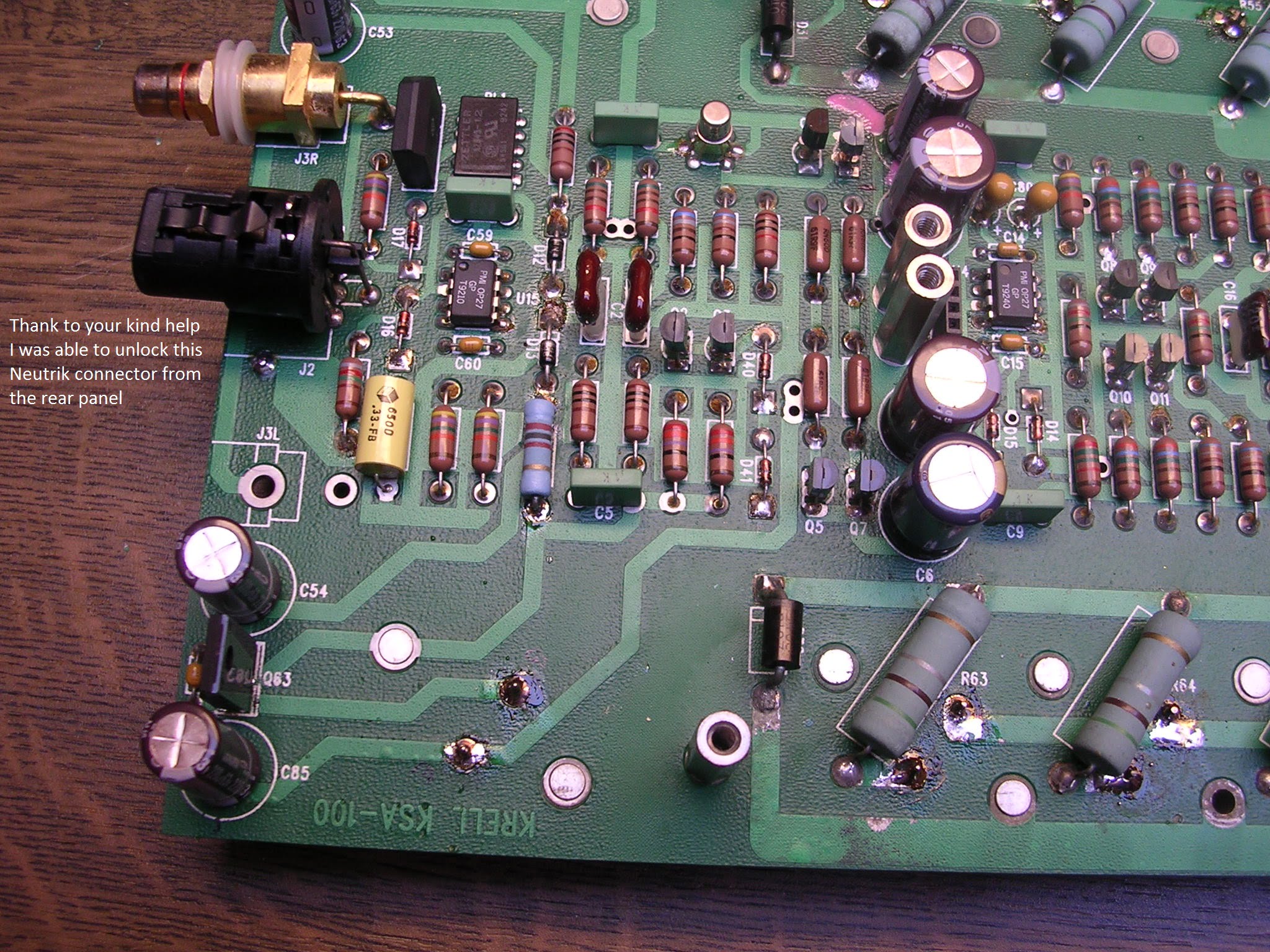 Stunning Krell KSA-100S Amplifier Repair, Restoration & Review 8 Neutrik